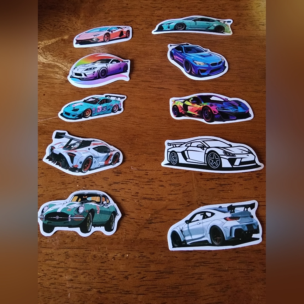 10 pcs of car stickers ( New)